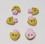 Tulipánt formájú gomb – világos rózsaszín