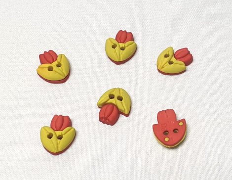 Tulipánt formájú gomb – piros