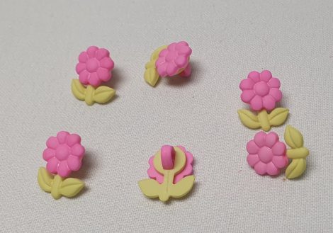 Virág formájú gomb – ciklámen