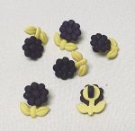 Virág formájú gomb – fekete
