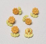 Virág formájú gomb – narancssárga