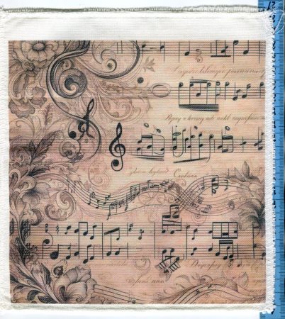 Előfestett panama vászon – klasszikus kottás háttér Előfestett panama vászon – klasszikus kottás háttér