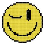 Smiley – kacsint - leszámolható keresztszemes készlet 