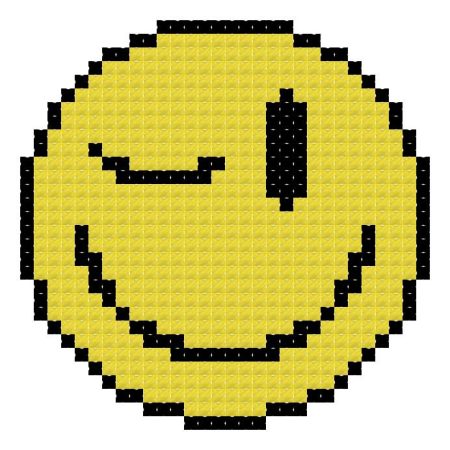 Smiley – kacsint - leszámolható keresztszemes készlet 