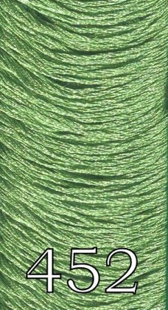 Zöld-világos metál fényű osztott szálú hímzőfonal
