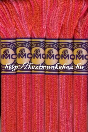 DMC color variations 4200 narancssárga-sötétciklámen-rózsaszín osztott hímzőfonal 