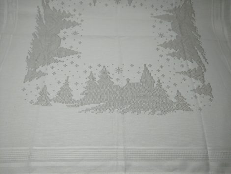 Téli táj előfestett keresztszemes asztalterítő