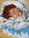 Alvó baba - előnyomott gobelin
