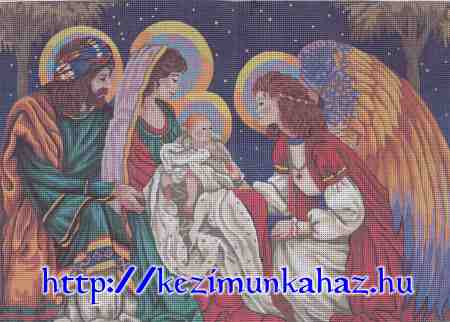 Szent család angyallal előnyomott gobelin