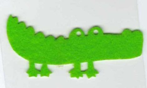 Zöld krokodil - ruhára vasalható filc matrica