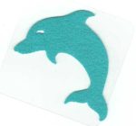 Delfin - türkiz - ruhára vasalható filc matrica