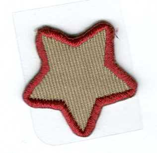 Csillag - barna - ruhára vasalható textil matrica