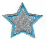 Csillag - ruhára vasalható glitteres textil matrica