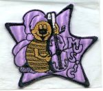   Csellón zenélő méhecske - ruhára varrható textil matrica