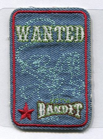 Wanted Bandit - ruhára vasalható textil matrica
