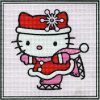 Hello Kitty korcsolyázik - előnyomott gobelin