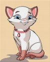 Fehér cica - előnyomott gobelin Fehér cica - előnyomott gobelin