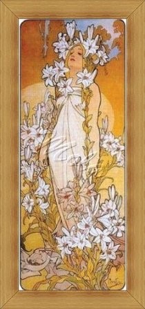 Alfons Mucha - Liliom - Előnyomott Gobelin