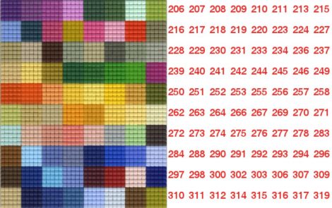 Pixelnégyzetek 206-319-ig - Pixel hobby alaplapra 