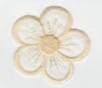 Virág - ekrü - ruhára vasalható textil matrica 