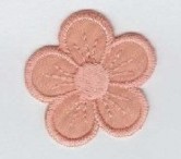 Virág - barack - ruhára vasalható textil matrica 