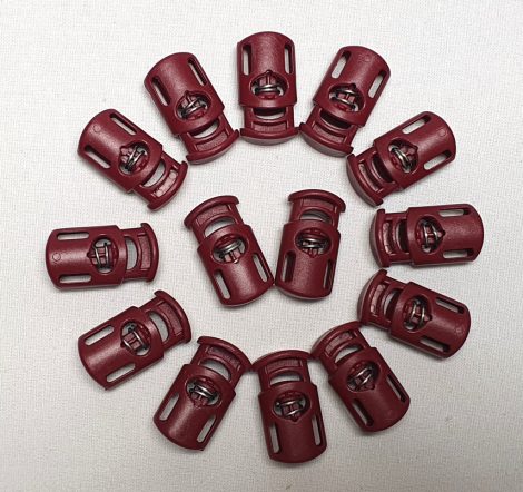 Rugós zsinórszorító fék – bordó színben