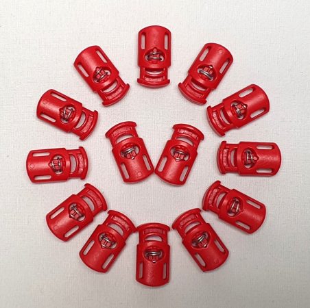 Rugós zsinórszorító fék – piros színben