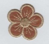 Virág - barna - ruhára vasalható textil matrica 