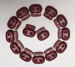 Rugós zsinórszorító fék – bordó színben