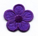 Virág - lila - ruhára vasalható textil matrica 
