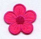 Virág - ciklámen - ruhára vasalható textil matrica 