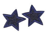 Csillag - sötétkék - ruhára vasalható textil matrica