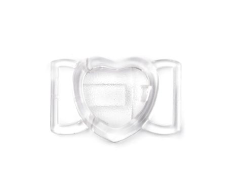 Szív alakú műanyag fürdőruha kapocs – 20 mm - átlátszó
